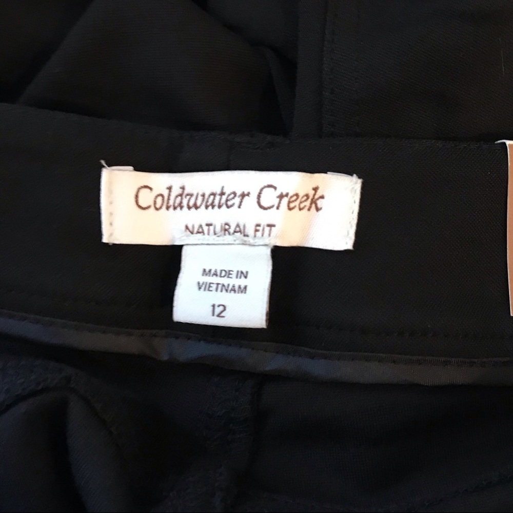NWT Coldwater Creek Black Ponte Knit Stretch Capri Jeans S 12, Slim Leg - Picture 6 of 6